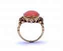 14ct Coral & Diamond Ring