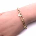 Silver Yellow Gold Plated Paperclip Bracelet