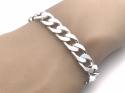 Silver Flat Square Link Curb Bracelet 8 inch