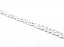 Silver Flat Diamond Cut Link Curb Bracelet 8 inch