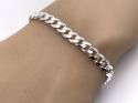 Silver Flat Curb Bracelet 8 inch