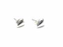 Silver Polished Pebble Heart Stud Earrings