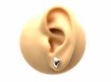 Silver Polished Pebble Heart Stud Earrings