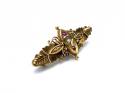 An Old 15ct Yellow Gold Ruby & Diamond Brooch