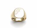 9ct Yellow Gold Engraved Signet Ring