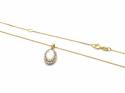 9ct White Gold Opal & Diamond Pendant & Chain