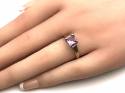 9ct Ametyst & Diamond Solitaire Ring