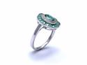 18ct White Gold Emerald & Diamond Dress Ring