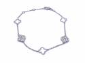 9ct White Gold Diamond Clover Bracelet 0.66ct