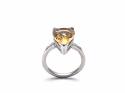 9ct Yellow Gold Quartz & Diamong Ring
