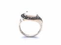 Silver Marcasite Mother Of Pearl Teardrop Ring P