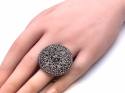 Silver Marcasite Disc Ring Size N 1/2