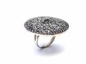Silver Marcasite Disc Ring Size N 1/2