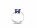 Silver Marcasite & Lapis Lazuli Ring Size K