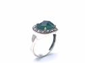 Silver Marcasite & CZ Ring Size L