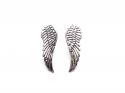 Silver Large Angel Wing Stud Earrings