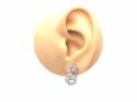 Silver Pear Shaped CZ Drop Stud Earrings