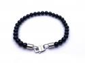 Stainless Steel Black Onyx Bead Bracelet