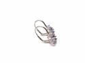 Silver Lilac CZ Cluster Hook Earrings