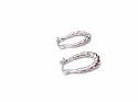 Silver Oval Twisted Hoop Earrings 22 x 13mm