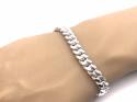 Silver Cuban Style Curb Bracelet 8 inches