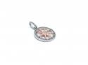 Silver Rose Plated CZ North Star Pendant