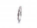 Silver CZ Twisted Band Ring Size O