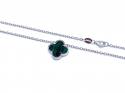 Silver Green Clover Pendant & Chain