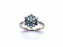 9ct Treated Blue Diamond Cluster Ring