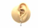 Silver Hoop Stud Earrings with Disc Charm