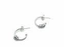 Silver Hoop Stud Earrings with Hoop Charms