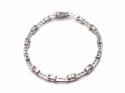 Silver Ladies CZ Fancy Bracelet 7 1/2 Inch