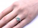 Silver Green Obsidian & CZ Heart Ring