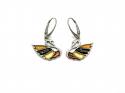 Silver Multi Amber Swan Drop Earrings