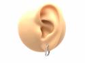Silver CZ Oval Huggy Hoop Earrings