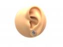 Silver CZ Circle CC Stud Earrings