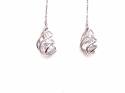 Silver Caged Crystal Drop Earrings