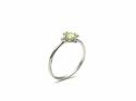 Silver Pale Green & White CZ Cluster Ring