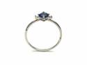 Silver Blue & White CZ Fancy Cluster Ring