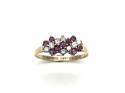 9ct Yellow Gold Ruby & CZ Cluster Ring