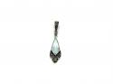 Silver Created Opal & Marcasite Pendant
