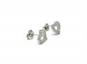 Silver CZ Open Heart Stud Earrings