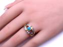 14ct Synthetic Turquoise & CZ Ring