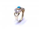 14ct Synthetic Turquoise & CZ Ring