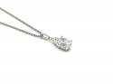 Silver CZ Oval Cluster Pendant & Chain
