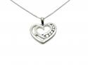 Silver CZ Amore Heart Pendant & Chain