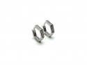 Silver Geometric Clicker Hoop Earrings