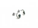 Silver CZ Blue Star & Crescent Moon Stud Earrings