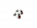 Silver CZ & Enamel Ladybird Stud Earrings