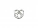Silver CZ Entwined Hearts Slider Pendant